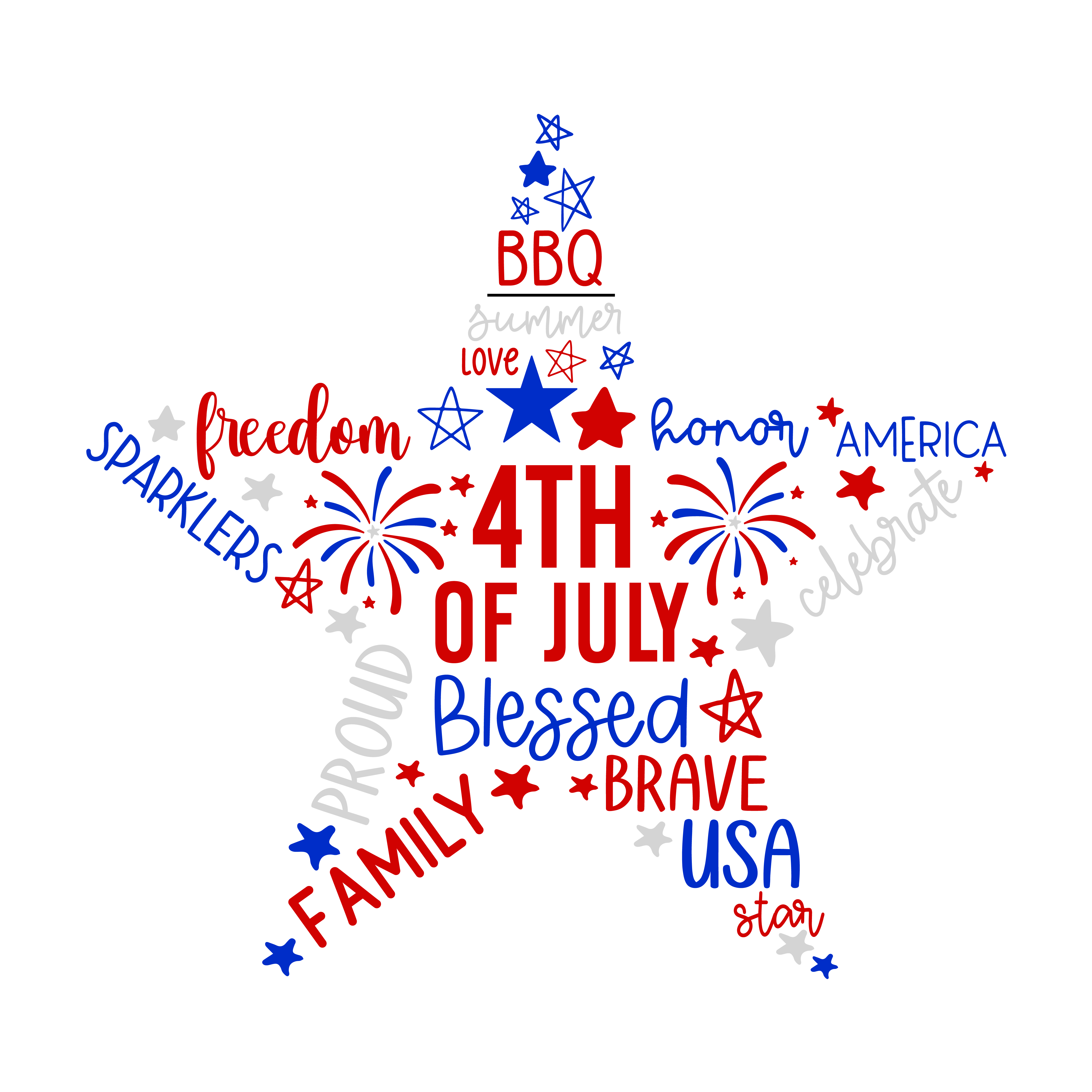4th of July Star (DTF Transfer Only)