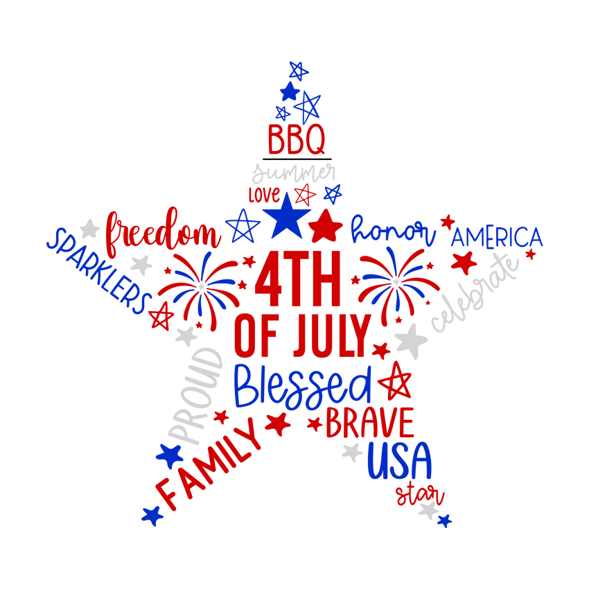 4th of July Star (DTF Transfer Only)