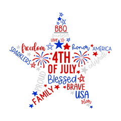 4th of July Star (DTF Transfer Only)