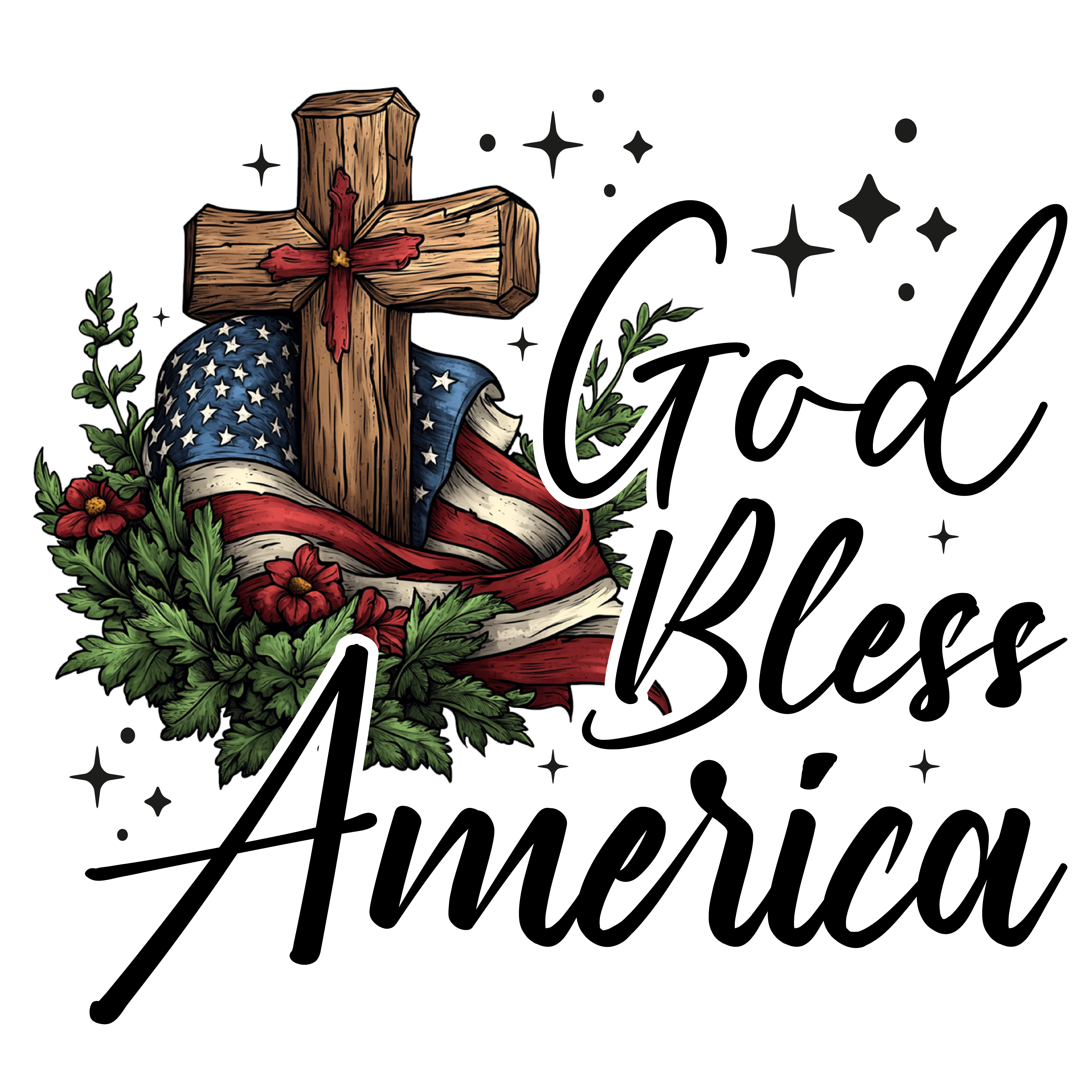 God Bless America (DTF Transfer ONly)